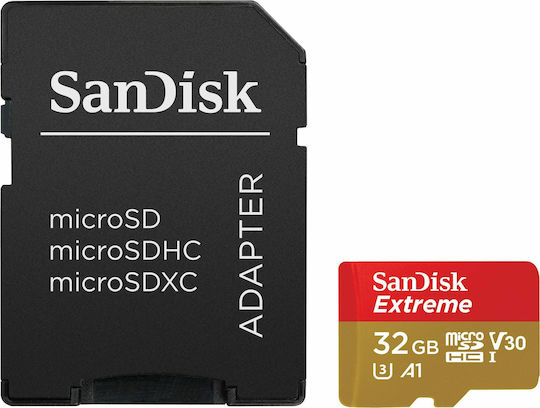 Sandisk Extreme microSDHC 32GB U3 V30 A1 UHS-I 100MB/s with Adapter view 2