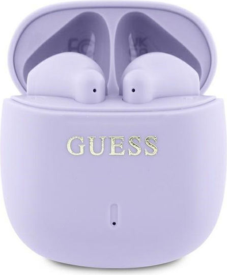 Guess Printed Classic Logo In-ear Bluetooth Handsfree Earphones with Charging Case Purple