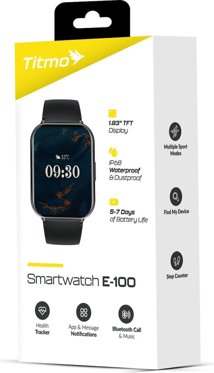 Titmo Smartwatch E-100 TFT Bluetooth Call Black view 4