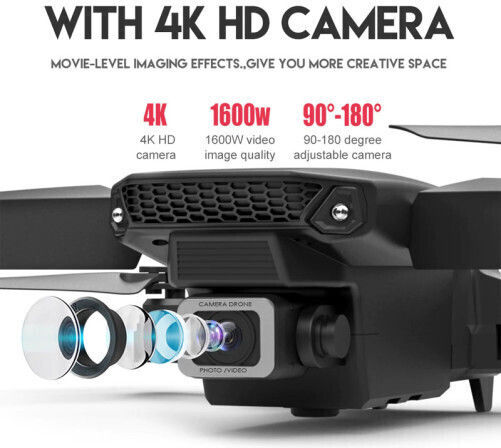 E88 Pro Drone Mini 2.4 GHz with 4K Camera and Controller Black view 5