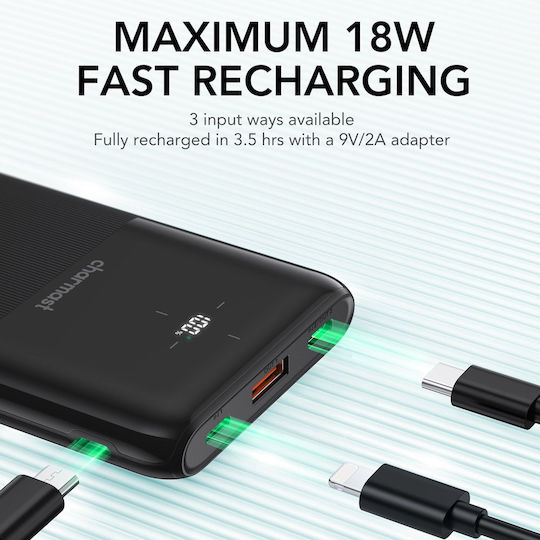 Charmast W1150 S12W Power Bank 10000mAh 20W with USB-A Port and USB-C Port White vista 7