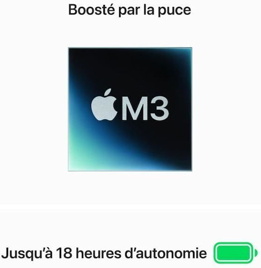 Apple MacBook Air 13" (2024) 13.6" Retina Display (M3-8-core/16GB/512GB SSD) Midnight (FR Keyboard) view 4