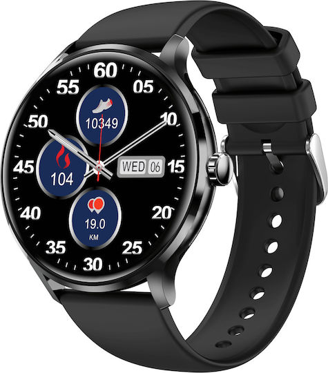 Idealstore Evowatch 2.1 Smartwatch Phone Calls Built-in Speaker Hd Voice Message Notifications Health Monitoring Body Temperature Sleep Management Weather Black Color view 1