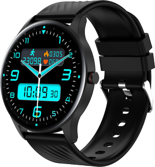 Xmart 44mm Smartwatch with Heart Rate Monitor (Black)