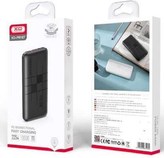 XO PR141 Power Bank 10000mAh 18W with 2 USB-A Ports and USB-C Port Black view 4