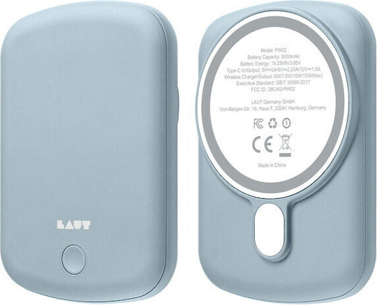 Laut Power Charge Handy MagSafe 5000mAh with USB-C Port Light Blue view 1