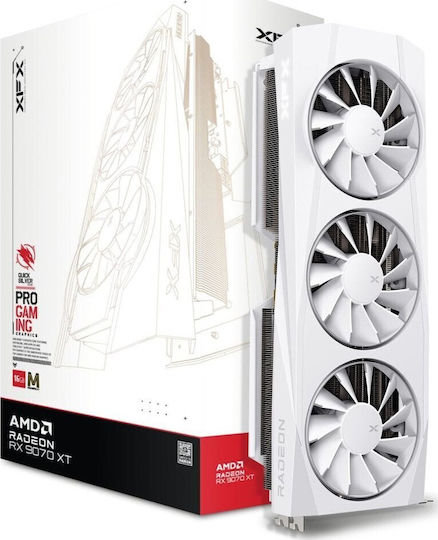 XFX Radeon RX 9070 XT 16GB GDDR6 Quicksilver White Magnetic Air Edition Graphics Card