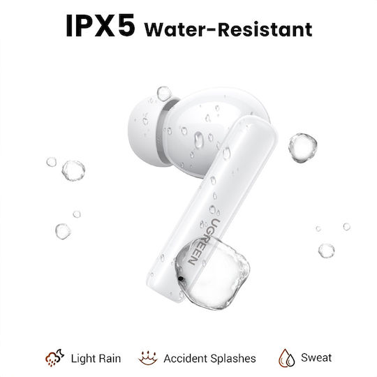 Ugreen HiTune T6 In-ear Bluetooth Handsfree Earphones with Sweat Resistance and Charging Case White vue 6