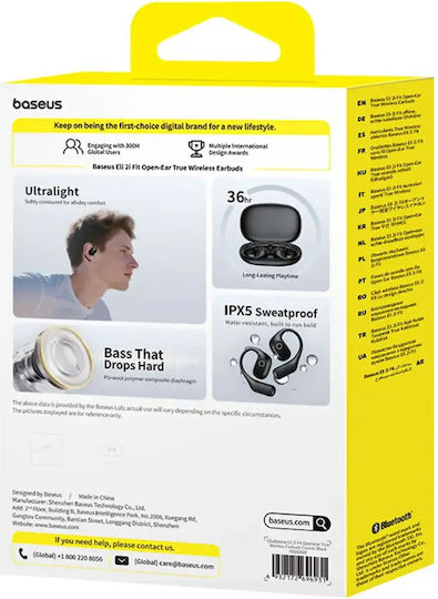 Baseus Eli 2i Fit Open Ear Bluetooth Handsfree Headphones with Sweat Resistance and Charging Case Black view 5