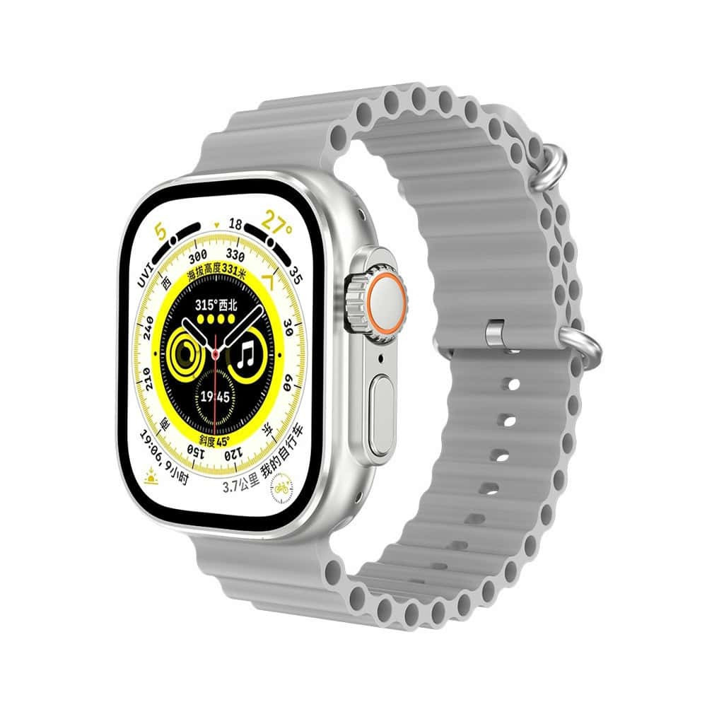 Aurafit AM08 Ultra 2 Waterproof Smartwatch with Heart Rate Monitor Silver