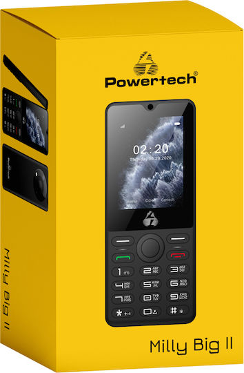 Powertech Milly Big II Dual SIM Mobile with Buttons Black view 5