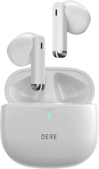 Qere E28 Earbud Bluetooth Handsfree Earphones with Sweat Resistance and Charging Case White view 1