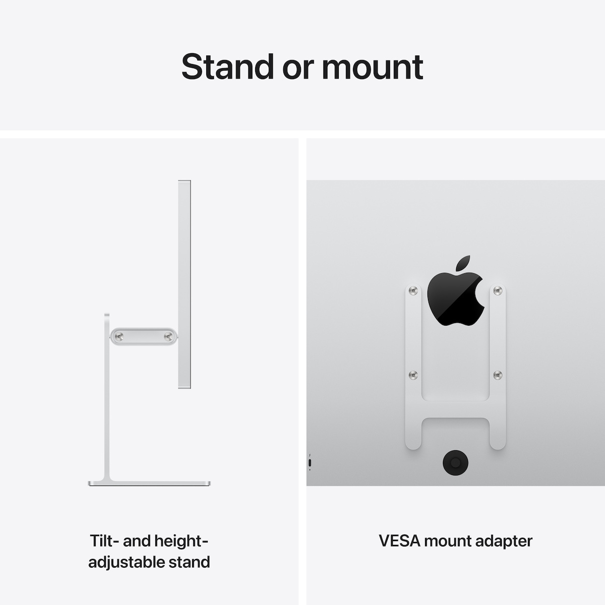 Apple Studio Display XDR HDR Monitor 27" 5120x2880 White Standard Glass VESA Mount Adapter No Stand view 6