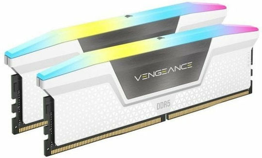 Corsair Vengeance RGB XMP DDR5 32GB RAM with 2x16GB Modules and Speed 6000 for Desktop CMH32GX5M2E6000C36W