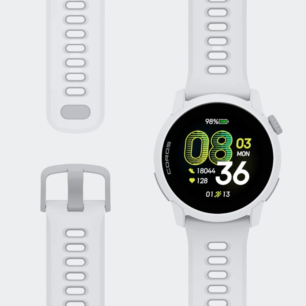 Coros Pace 4 43mm Waterproof Smartwatch with Heart Rate Monitor (White Silicone Strap) view 8
