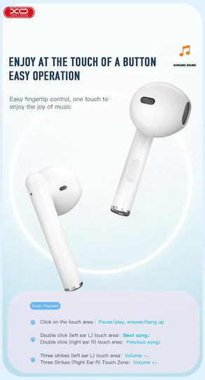 XO X20 Square Ring TWS In-ear Bluetooth Handsfree Earphones with Charging Case White view 8