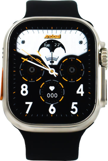Andowl QU8 Smartwatch with Heart Rate Monitor (Black) view 2