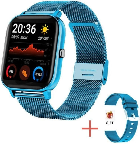 H10 1.69 Inch Screen Bluetooth Call Smart Watch Support Heart Rate Blood Pressure/sleep Monitoring Color Blue Net+silicone