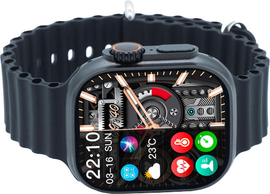 Kiano Solid Smartwatch with Heart Rate Monitor (Black and Blue Stripe) view 4