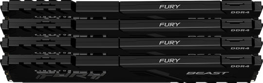 Kingston Fury Beast DDR4 128GB RAM with 4x32GB Modules and Speed 3600 for Desktop KF436C18BBK4/128 view 2
