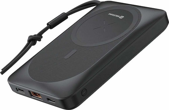 Swissten MagSafe Power Bank 10000mAh 20W with USB-A Port and 2 USB-C Ports Power Delivery Black