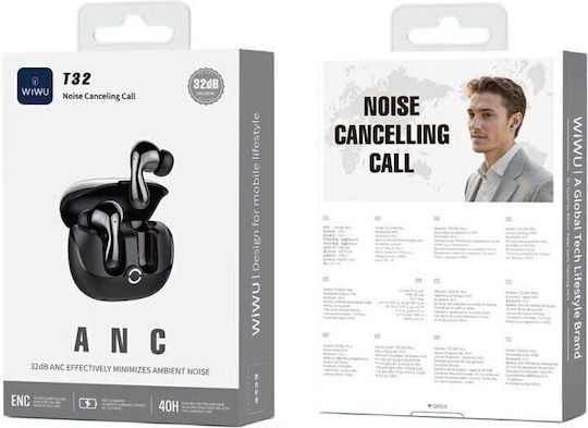 Wiwu T32 In-ear Bluetooth Handsfree Earphones with Sweat Resistance and Charging Case Black view 4
