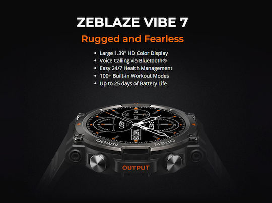 Zeblaze Vibe 7 47mm Smartwatch with Heart Rate Monitor (Black) vue 3