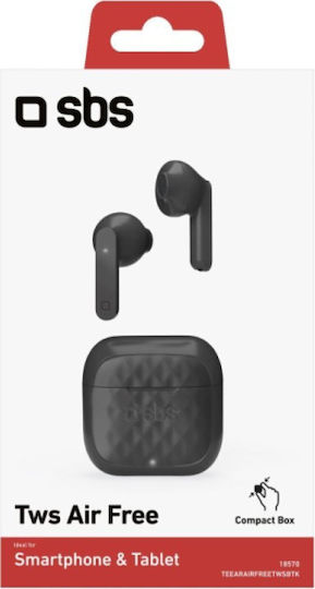 SBS Air Free Earbud Bluetooth Handsfree Earphones with Charging Case Black view 2