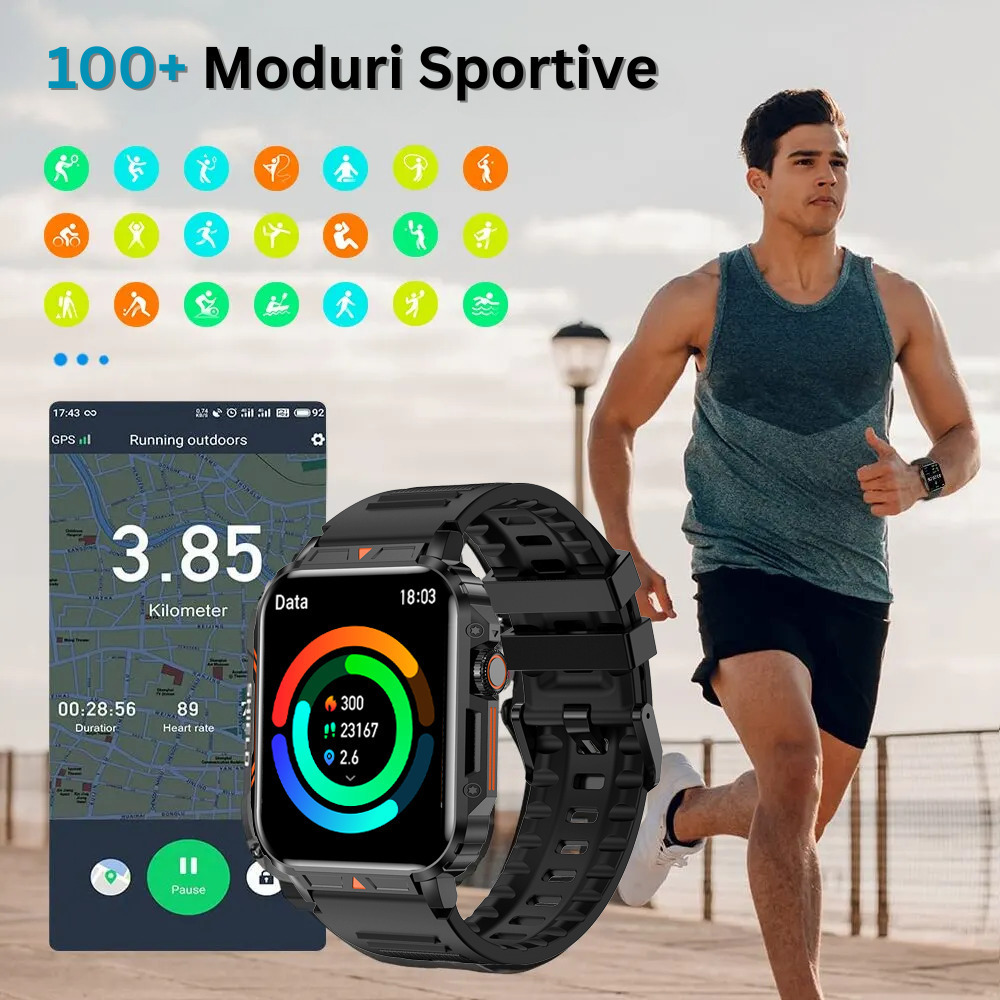 ED383 Smartwatch With Heart Rate Monitor Black view 4