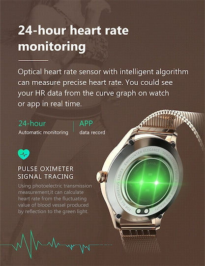 KW10 Pro 42mm Smartwatch with Heart Rate Monitor (Gold) view 7