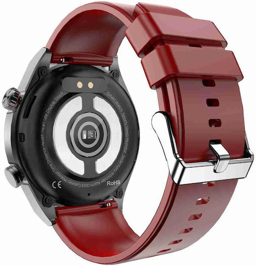 Et450 1.39 Inch Ip67 Waterproof Silicone Band Smart Watch Support Ecg Non-invasive Blood Glucose Measurement Red view 3