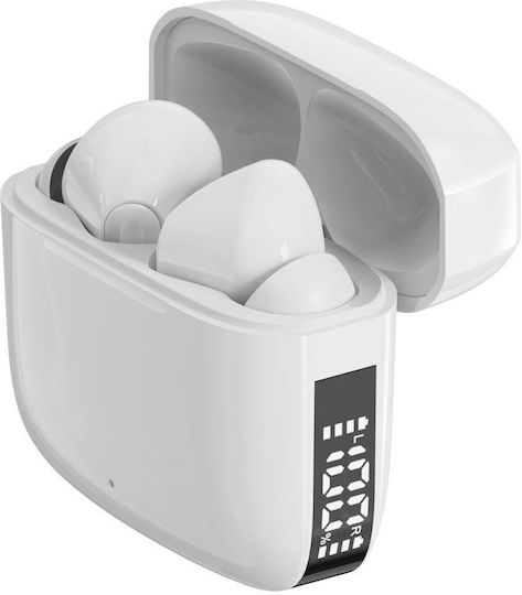 Denver TWE-61 Earbud Bluetooth Handsfree Earphones with Charging Case White view 2