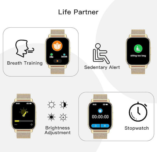 Popglory P66 Smartwatch with Heart Rate Monitor (Rose Gold / Pink) view 4