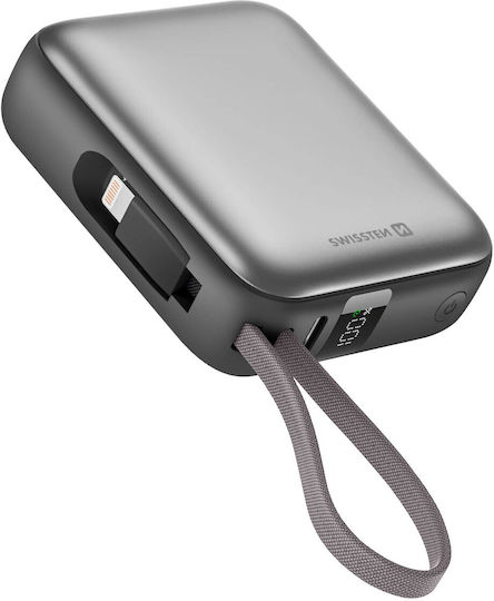 Swissten Power Bank 10000mAh 22.5W with USB-C Port Power Delivery Silver view 1