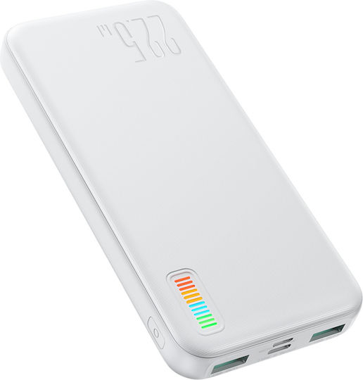 Joyroom Dazzling Series QP194 Power Bank 10000mAh 22.5W with 2 USB-A Ports and USB-C Port White