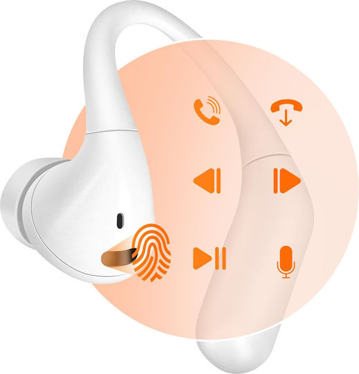 LinQ R9565 In-ear Bluetooth Handsfree Earphones with Charging Case White view 3