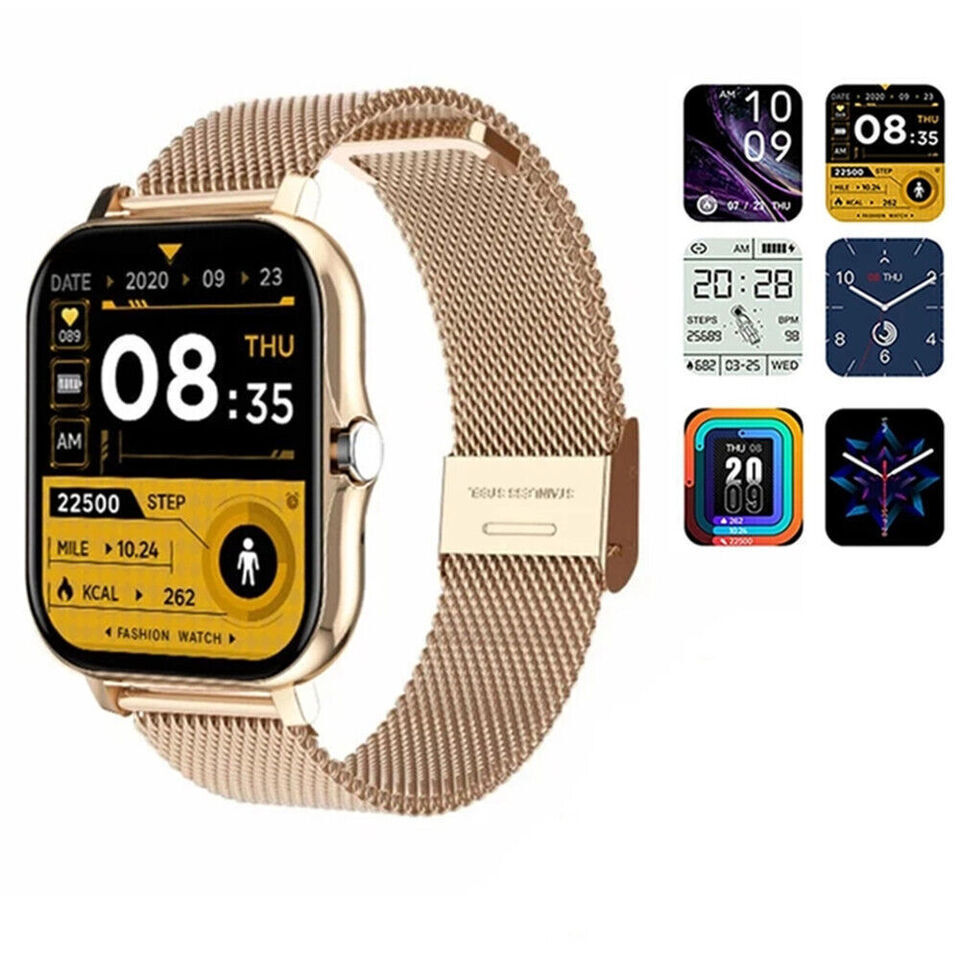 Y13 Stainless Steel Smartwatch with Heart Rate Monitor Gold