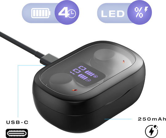 Avizar In-ear Bluetooth Handsfree Earphones Black view 4