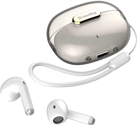ColorWay TWS-2 In-ear Bluetooth Handsfree Earphones with Sweat Resistance and Charging Case White vue 3
