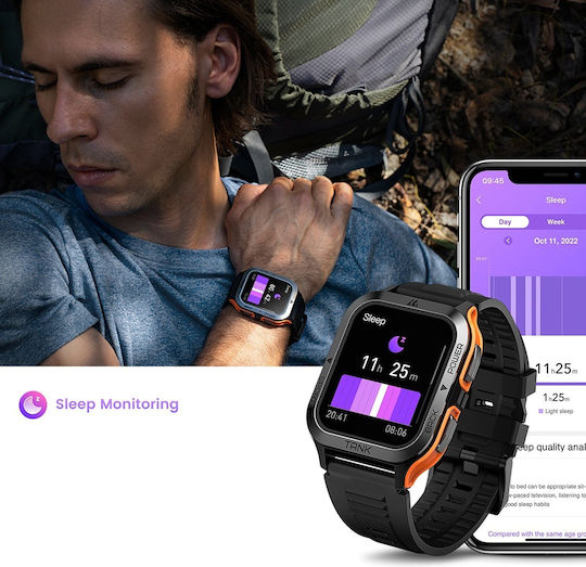 Kospet Tank M2 Aluminium Smartwatch with Heart Rate Monitor (Orange) view 9