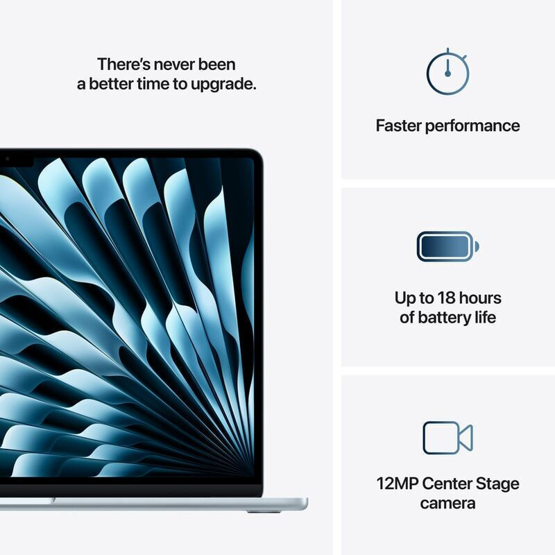 Apple MacBook Air 15.3" IPS Retina Display (M4-10-Core/16GB/512GB SSD/10-Core GPU) with 35W Charger (Dual Port) Sky Blue (International English Keyboard) view 2
