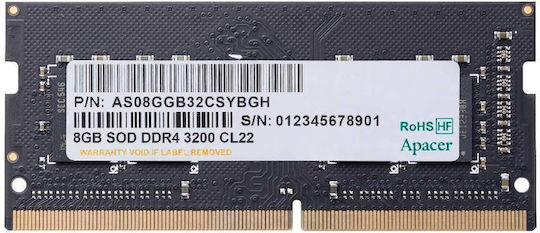 Apacer 8GB DDR4 RAM with 3200 Speed for Laptop (AS08GGB32CSYBGH)
