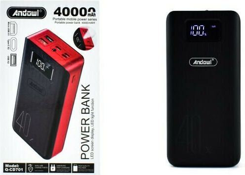 Andowl Q-CD701 Power Bank 40000mAh with 2 USB-A Ports Black vue 5