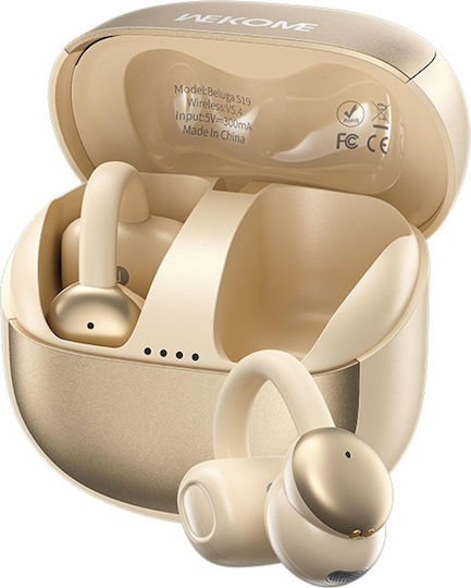 WK Beluga S19 Open Ear Bluetooth Handsfree Headphones with Charging Case Beige