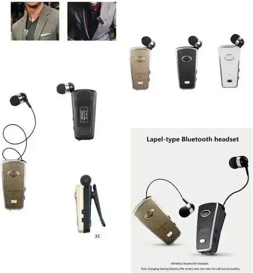 AKZ-Q2 In-ear Bluetooth Handsfree Earphone Lapel Gold view 4