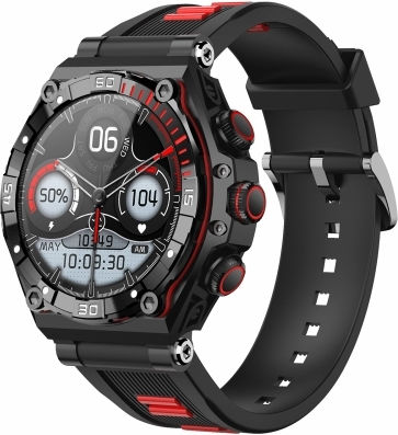 Ct18 1.43 Inch Amoled Screen Smart Watch Supports Bluetooth Call Blood Oxygen Detection Red view 1
