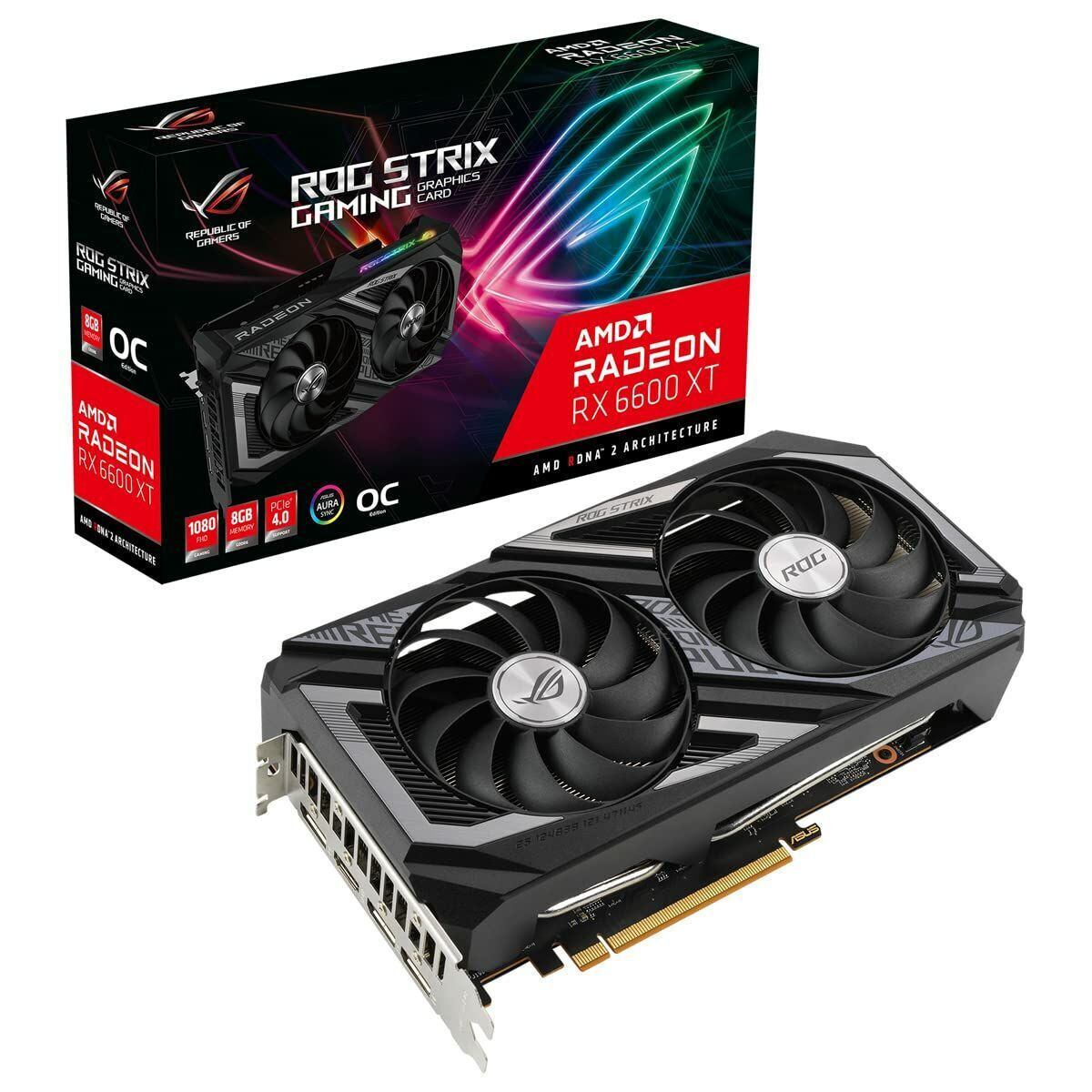 Asus Radeon RX 6600 XT 8GB GDDR6 Rog Strix OC Gaming Graphics Card 90YV0GN0-M0NA00
