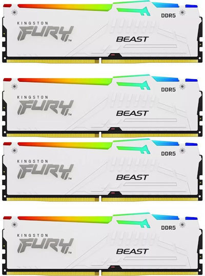 Kingston Fury Beast RGB DDR5 128GB RAM with 4x32GB Modules and Speed 5200 for Desktop KF552C40BWAK4-128 view 3