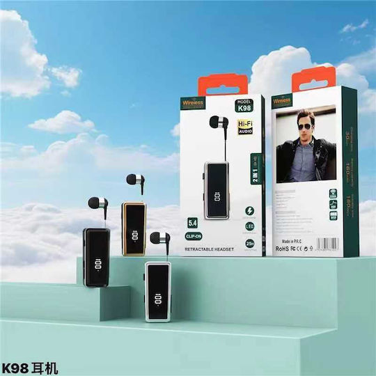 K98 In-ear Bluetooth Handsfree Earphone Lapel Black view 2