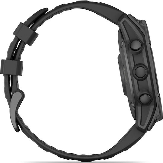 Garmin Fenix E Stainless Steel 47mm Waterproof Smartwatch with Heart Rate Monitor (Slate Grey Steel with Black Silicone Band) view 7